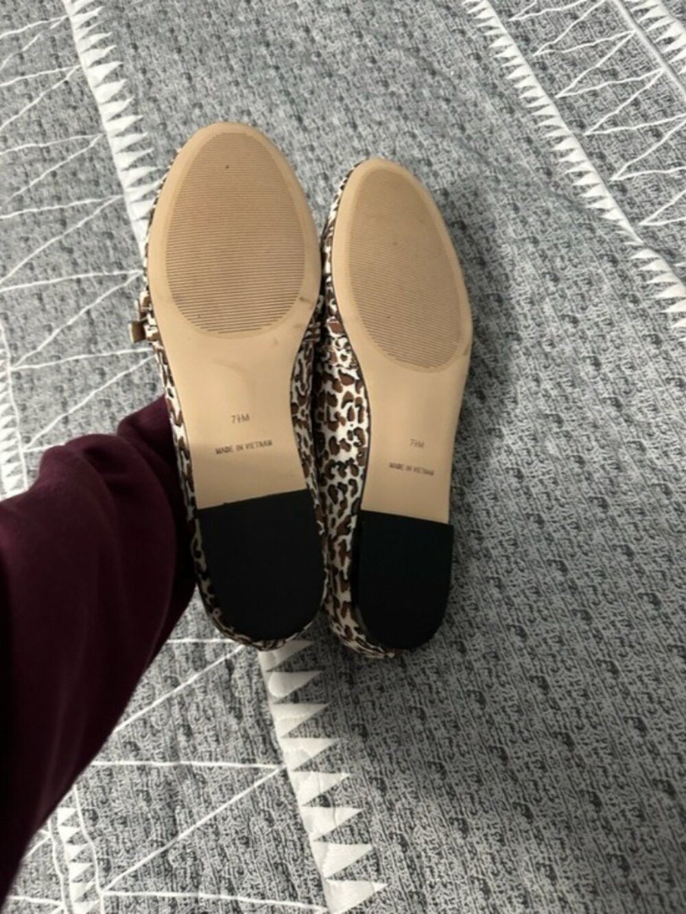 Talbots Vera Leopard Print Mary Jane Flats Gold Buckle Sz 7.5 Quiet Luxury NWOT - Picture 11 of 13